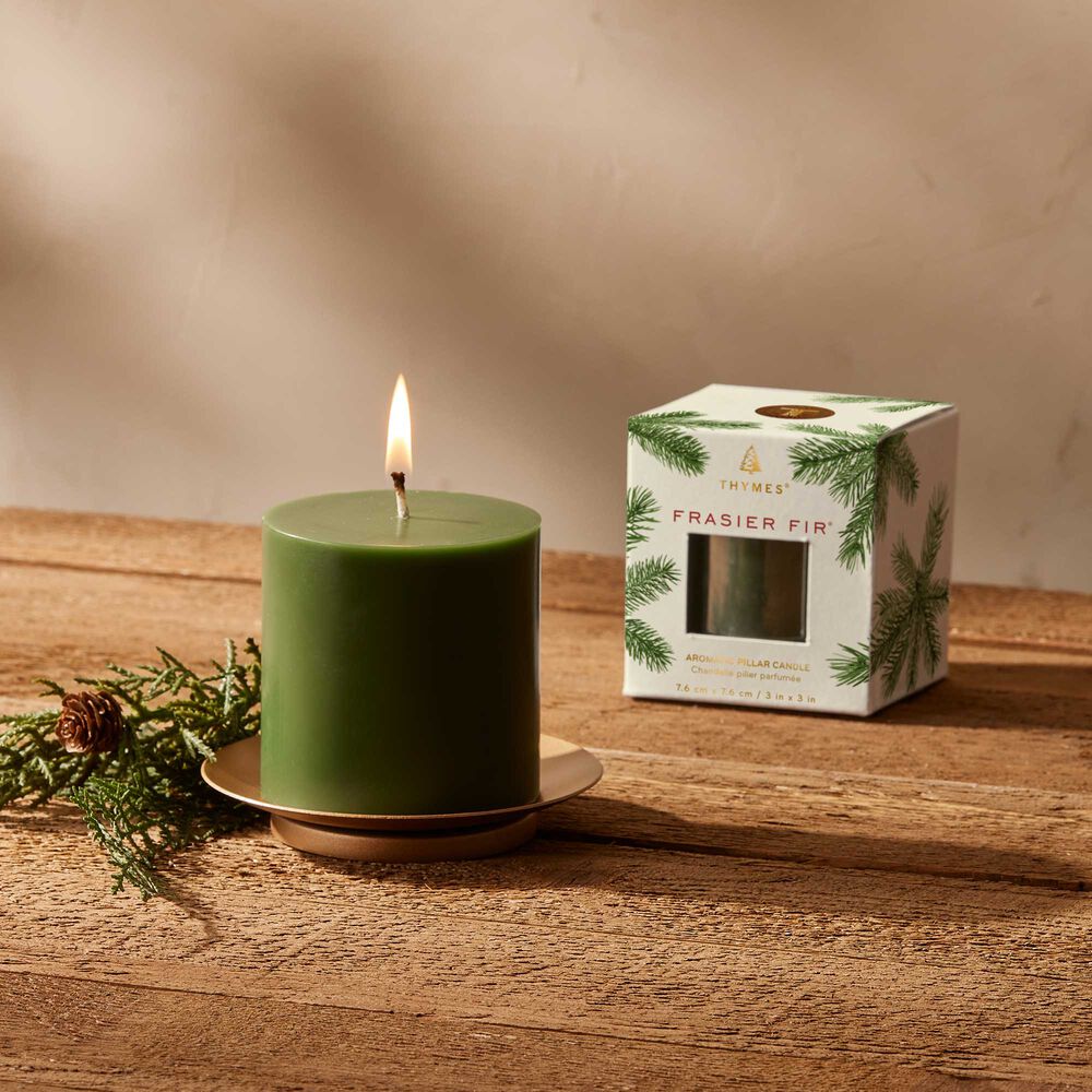 thymes-frasier-fir-heritage-pillar-candle-small image number 1